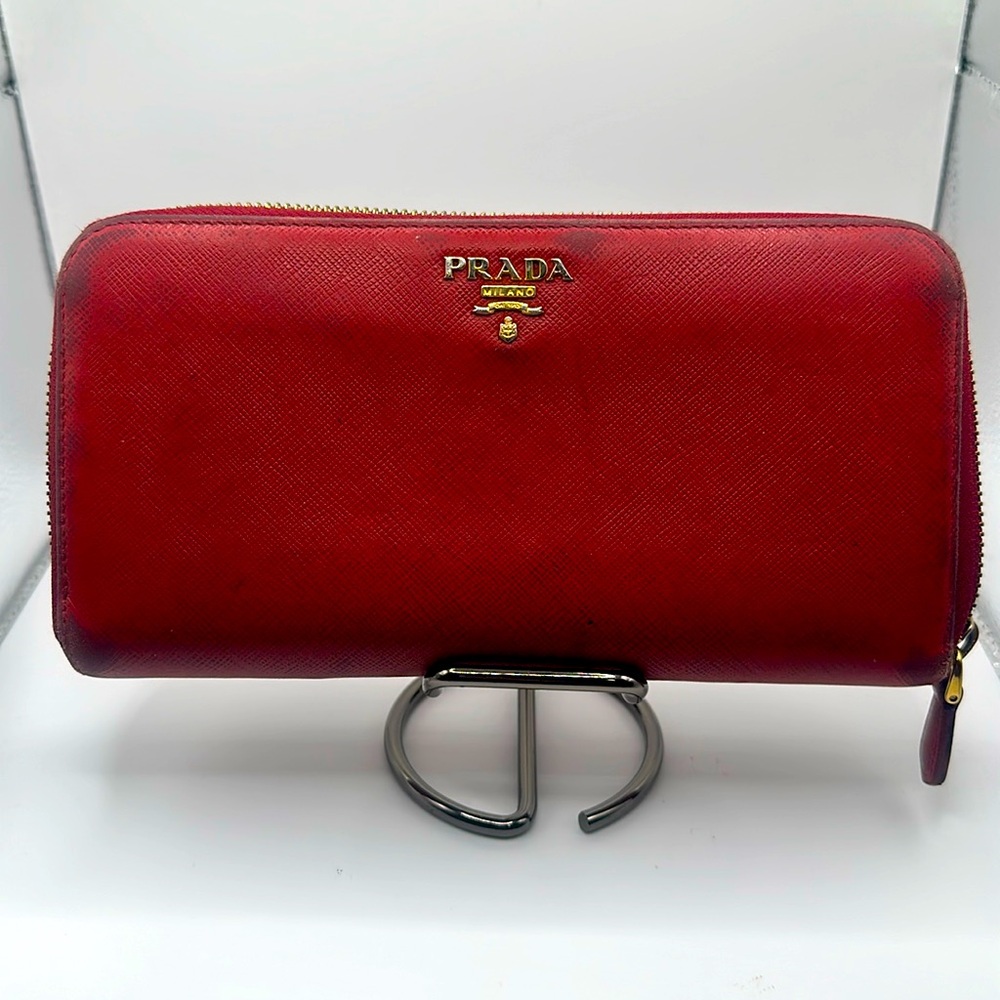 Prada Saffiano Zip Wallet